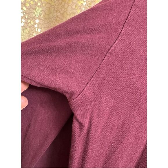 PINK Victorias Secret Maroon Rhinestone Glitter Campus Long Sleeve Top Large - Picture 7 of 8